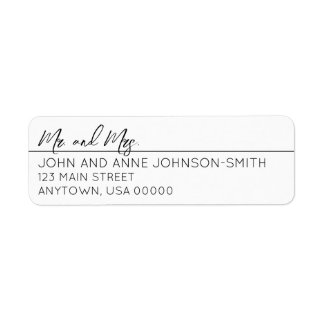 Mr & Mrs Return Address Label - Hyphen Last Names