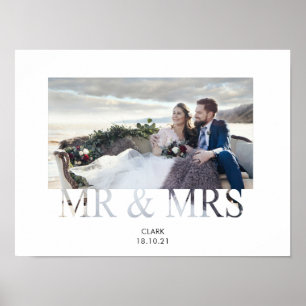 Mr & Mrs. romantic Liebe Paar Foto Hochzeit Poster