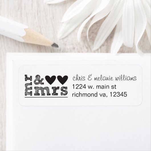 mr & mrs Rücksendeadressen-Aufkleber (Insitu)
