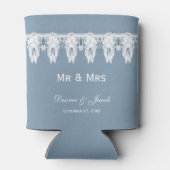 Mr & Mrs Rustic Dusty Blue White Cow Skull Wedding Dosenkühler (Rückseite)
