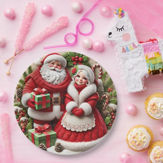 Mr. & Mrs. Santa Claus  Pappteller (Party)