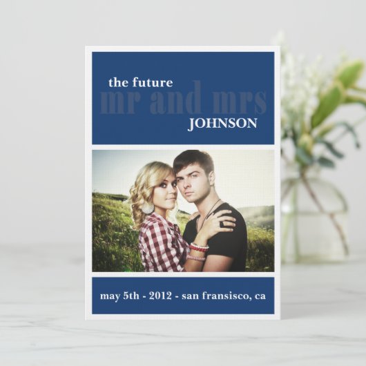 MR & MRS Save the Date Einladung (Stehend Vorderseite)