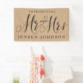 Mr & Mrs. Script Cursive Typografy Wedding Banner (Insitu)