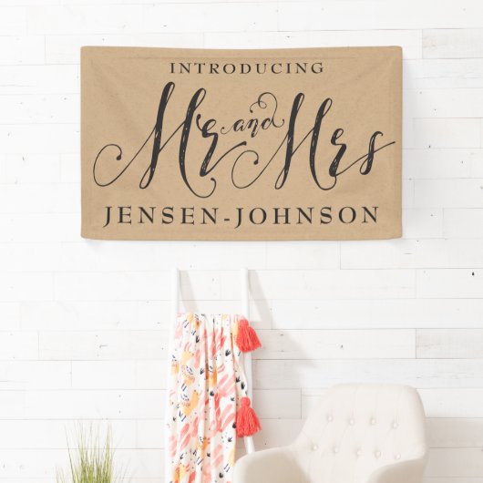Mr & Mrs. Script Cursive Typografy Wedding Banner (Insitu)
