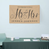 Mr & Mrs. Script Cursive Typografy Wedding Banner (Messeveranstaltung)