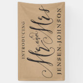 Mr & Mrs. Script Cursive Typografy Wedding Banner (Vertikal)