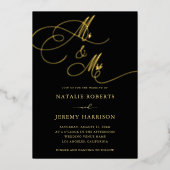 Mr & Mrs. Script Dark Faded Foto QR Code Wedding Folieneinladung (Vorderseite)