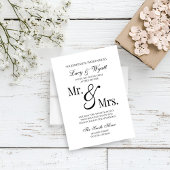 Mr & Mrs Scripty Black & White Wedding Einladung