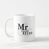 Mr&Mrs Simple Elegant Typografy Gastgeschenk Hochz Kaffeetasse (Links)