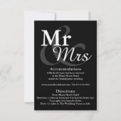 Mr&Mrs Simple Elegant Typografy Wedding Details Einladung (Vorderseite)