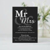 Mr&Mrs Simple Elegant Typografy Wedding Details Einladung (Stehend Vorderseite)