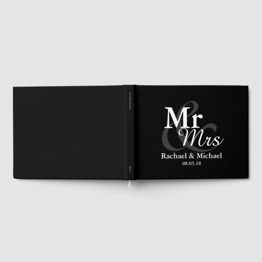 Mr&Mrs Simple Elegant Typografy Wedding Gästebuch (Voll)