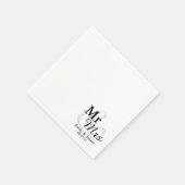 Mr&Mrs Simple Elegant Typografy Wedding Serviette (Ecke)