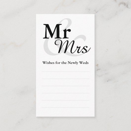Mr&Mrs Simple Elegant Typografy Wedding wünscht Hinweiskarte (Vorderseite)