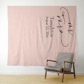 Mr & Mrs Simple Links Aligned Blush Foto Hintergru Wandteppich (Beispiel (Horizontal))