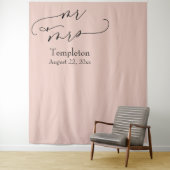 Mr & Mrs Simple Links Aligned Blush Foto Hintergru Wandteppich (Beispiel)