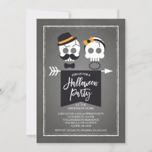 Mr. & Mrs. Skulls Halloween-Party Einladung