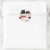 Mr. & Mrs. Snowman Personalized To and From Runder Aufkleber (Tasche)