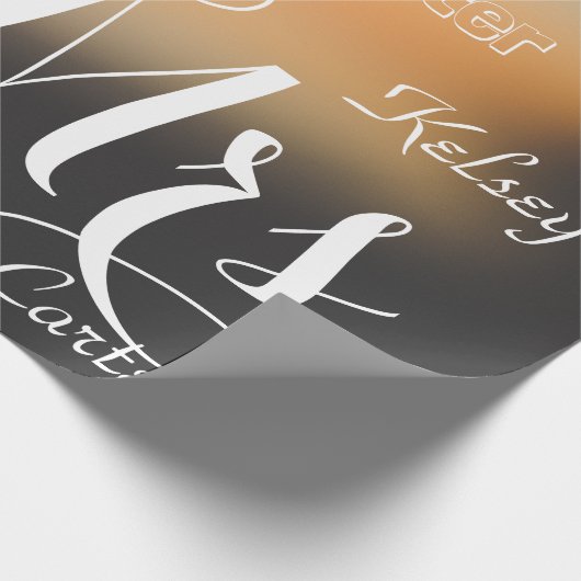 Mr. & Mrs. Summer Scene Personalisierte Namen Geschenkpapier (Ecke)