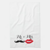 Mr & Mrs To Be Mustache & Lips Party Hostess Geschirrtuch (Vertikal)