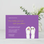 Mr & Mrs Tropical Flip Flops Beach Wedding Einladu Einladung (Stehend Vorderseite)