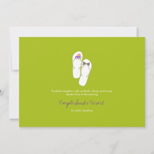 Mr & Mrs Tropical Flip Flops Beach Wedding Einladu Einladung (Rückseite)