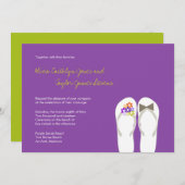 Mr & Mrs Tropical Flip Flops Beach Wedding Einladu Einladung (Vorne/Hinten)
