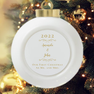 Mr & Mrs. Unser 1. Weihnachtsnachtsjahr Elegant Go Keramik Kugel-Ornament