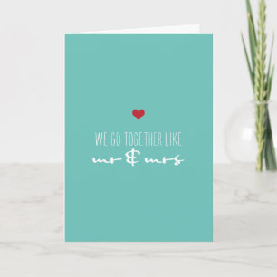 Mr & Mrs Valentinstag Hochzeitstag Liebe Feiertagskarte
