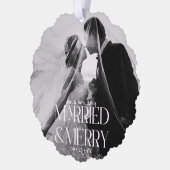 Mr & Mrs. Verheiratet and Merry First Christmas Ornament Karte (Links)