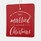 Mr & Mrs. Verheiratet Little Christmas Holiday Wed Keramikornament (Links)