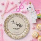 Mr & Mrs. Vintag Lace Doily Wedding Pappteller (Party)