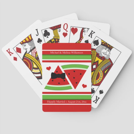 Mr & Mrs Watermelon Personalized Playing Cards Spielkarten (Rückseite)