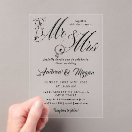 MR & mrs Wedding Acryleinladungen