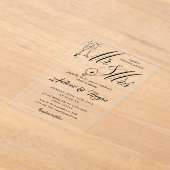 MR & mrs Wedding Acryleinladungen (Ablage )