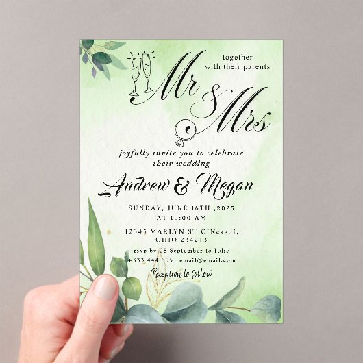 MR & mrs Wedding Acryleinladungen (Insitu (Handheld))