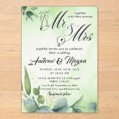 MR & mrs Wedding Acryleinladungen (Vorderseite)