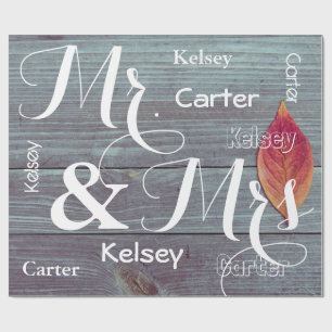 Mr & Mrs. Wedding/Anniversary Personalisiert Names Geschenkpapier