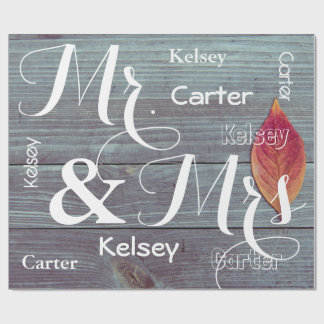 Mr & Mrs. Wedding/Anniversary Personalisiert Names Geschenkpapier