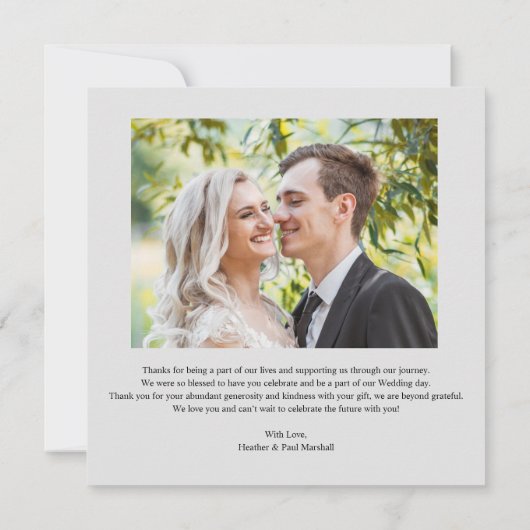 MR & MRS Wedding Black Fancy Minimalist Branches  Dankeskarte (Rückseite)