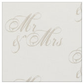 Mr&Mrs Wedding Celebration White Fabric Stoff (Nahaufnahme)