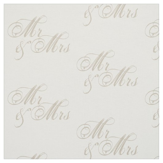 Mr&Mrs Wedding Celebration White Fabric Stoff (Muster)
