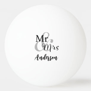 Mr. & Mrs. Wedding Couple Custom Name Tischtennisball