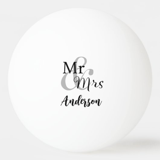Mr. & Mrs. Wedding Couple Custom Name Tischtennisball (Vorderseite)
