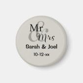Mr & Mrs. Wedding Couple First Names Magnet (Vorne)
