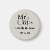Mr & Mrs. Wedding Couple First Names
