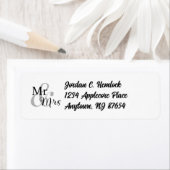 Mr & Mrs Wedding Couple Return Address Label (Insitu)