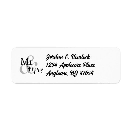 Mr & Mrs Wedding Couple Return Address Label (Vorne)
