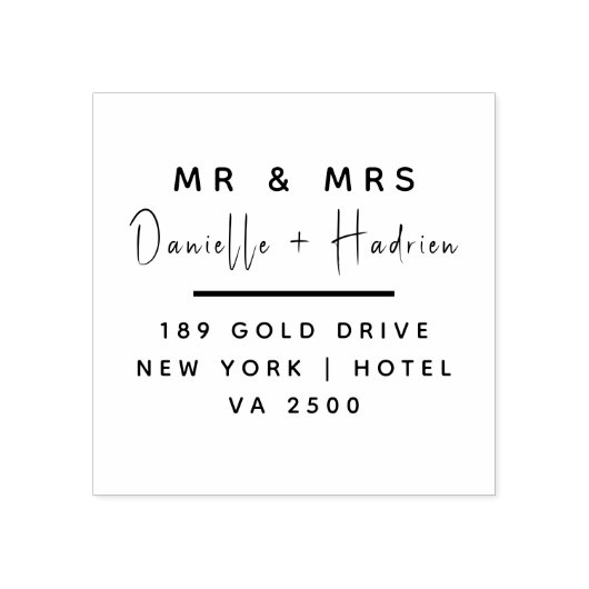 Mr & Mrs. Wedding Custom Rücksendeadresse Gummistempel (Prägung)