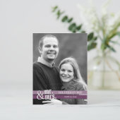 Mr & Mrs Wedding Dankeschön Karte - Pflaume (Stehend Vorderseite)